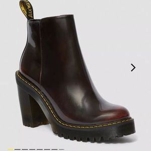 Dr. Martens Magdalena Cherry-Red Heeled Boots